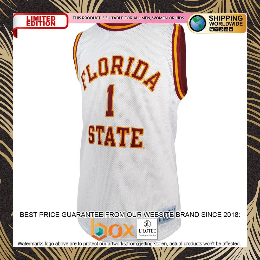 NEW #1 Florida State Seminoles Original Retro Brand Commemorative White Basketball Jersey 6