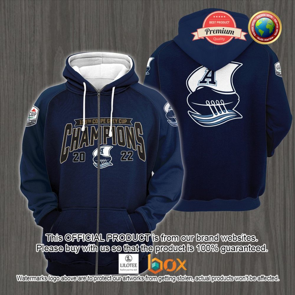 HOT 109th Grey Cup Toronto Argonauts Champions 2022 3D Hoodie, T-Shirt 4