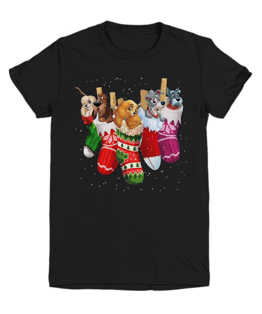 Christmas dogs in socks shirt