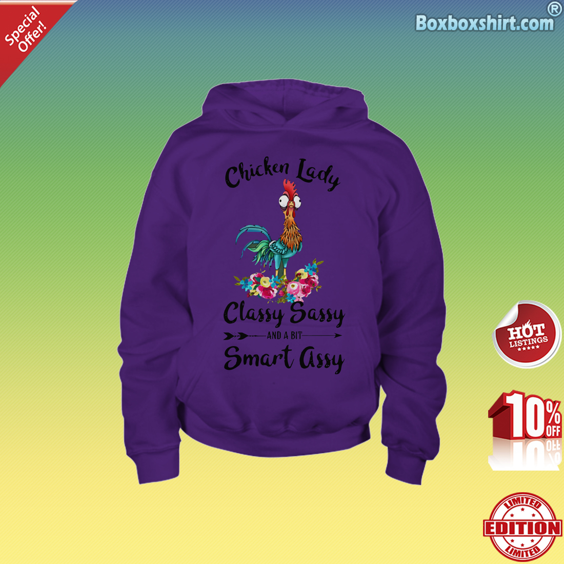 Chicken lady classy sassy and a bit smart assy Youth Hoodie