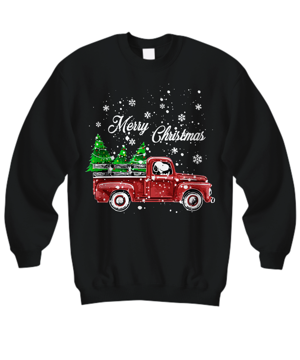 Merry Christmas snoopy drives truck shirt and hoodie 2