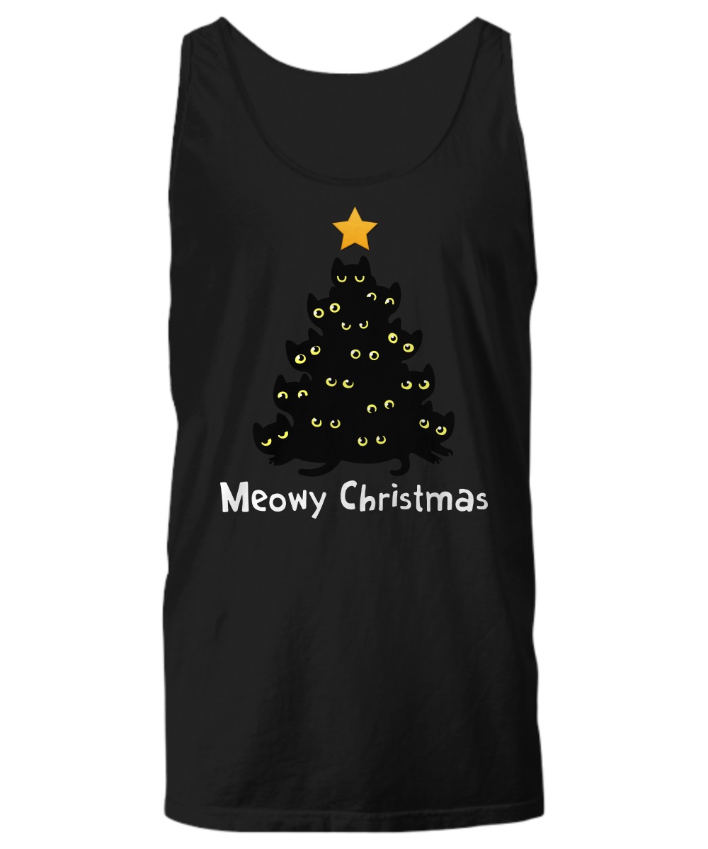 Meowy Christmas tree shirt, premium tee, women's tank top 2