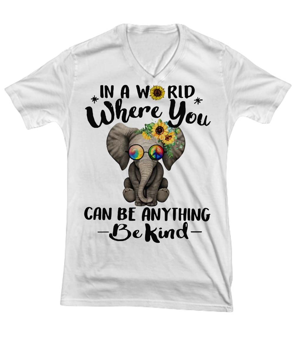 Sunflower elephant in a world where you can be anything be kind shirt 1