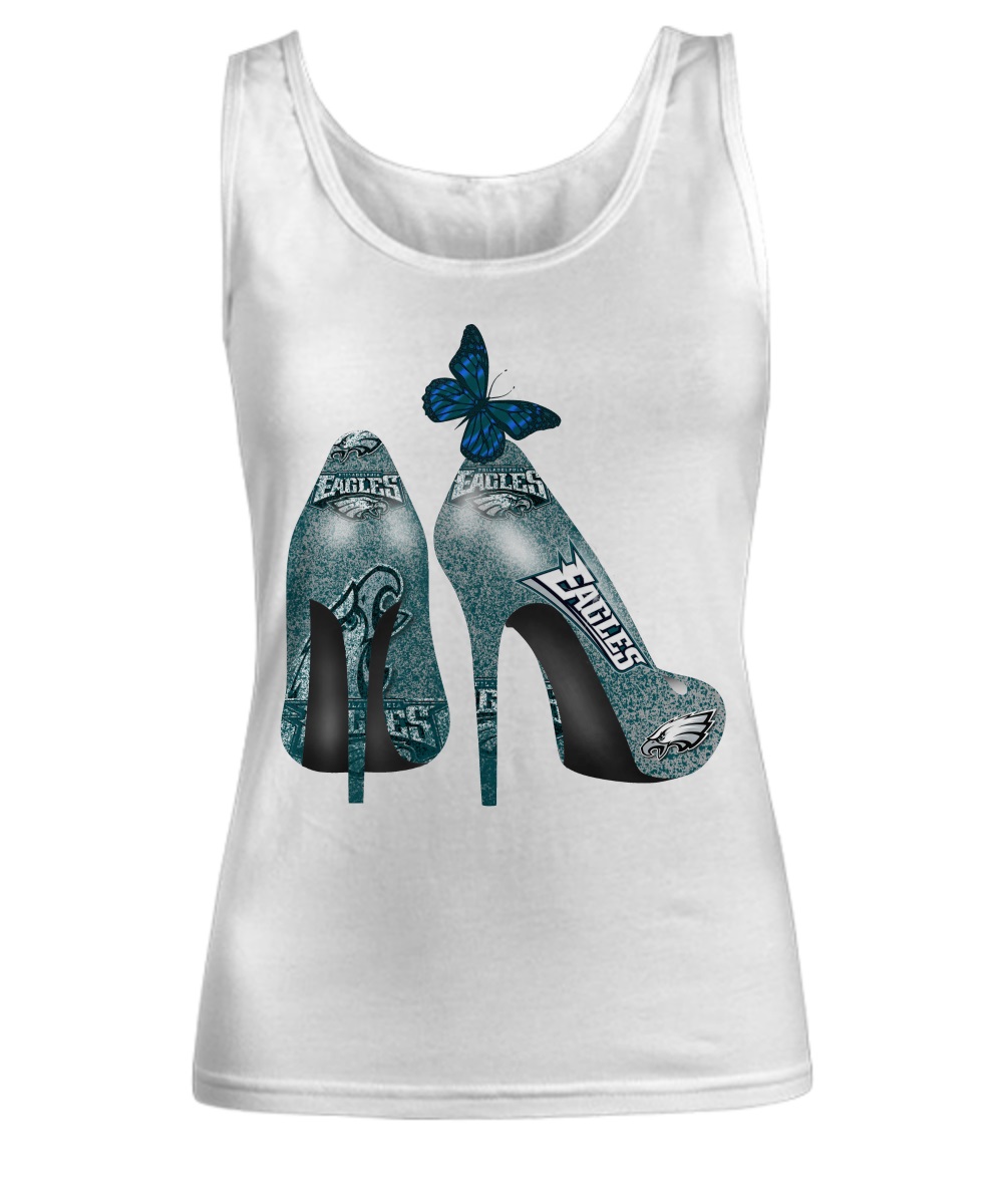 Philadelphia Eagles NFL high heel shoes with butterfly shirt, long sleeve 1