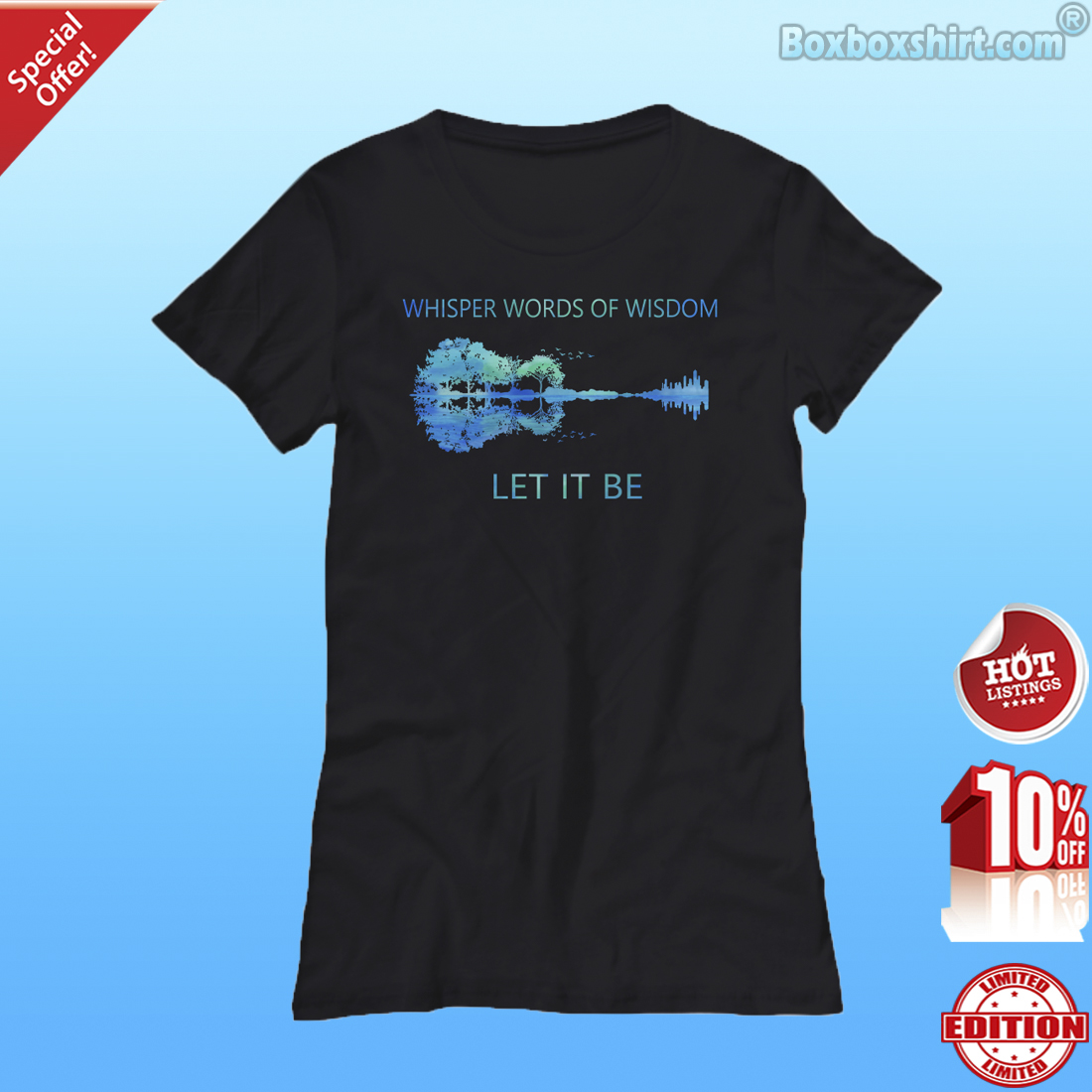 Guitar whisper words of wisdom let it be nature Women's Tee