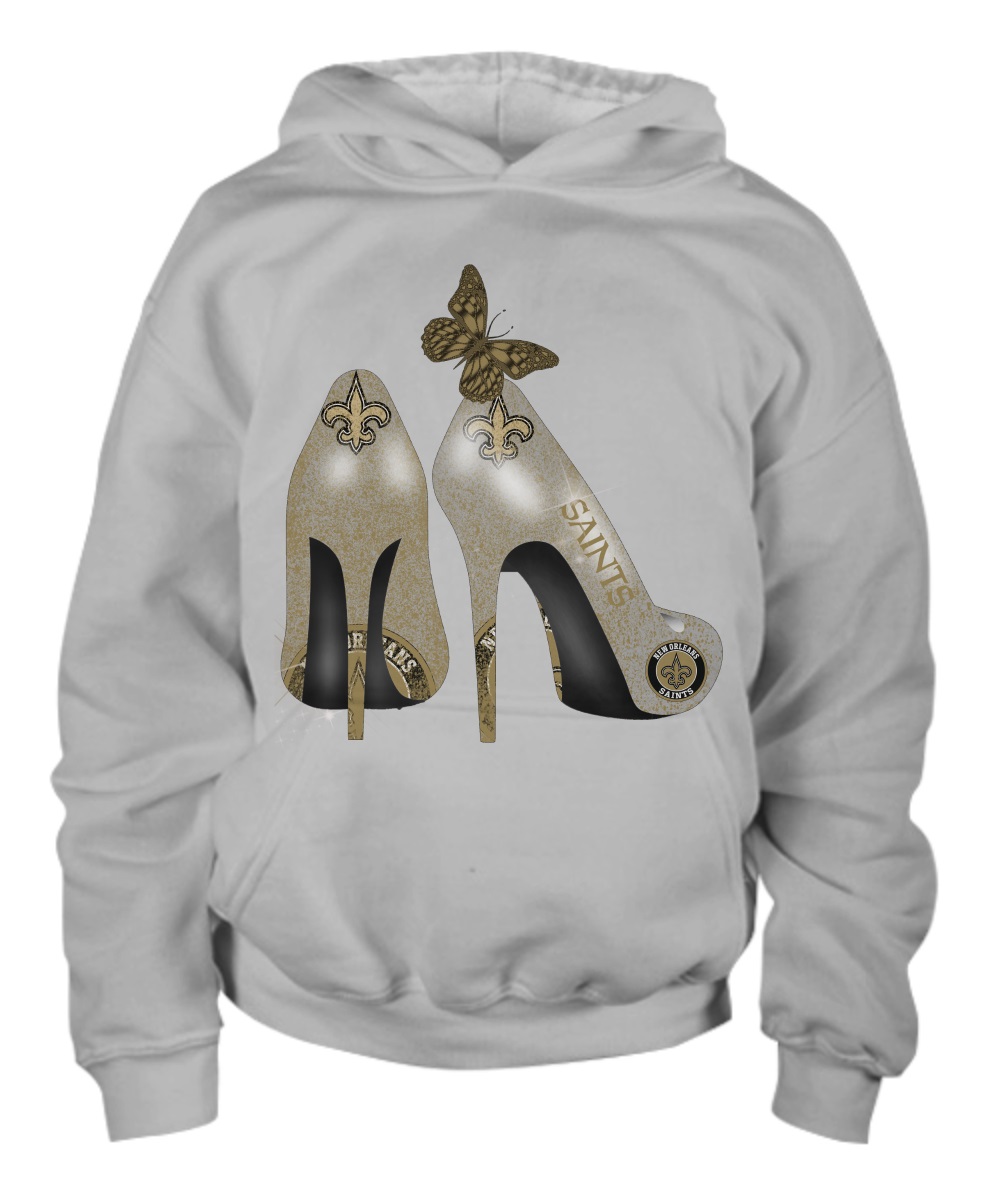 New Orleans Saints NFL high heel shoes with butterfly shirt, hoddie 2