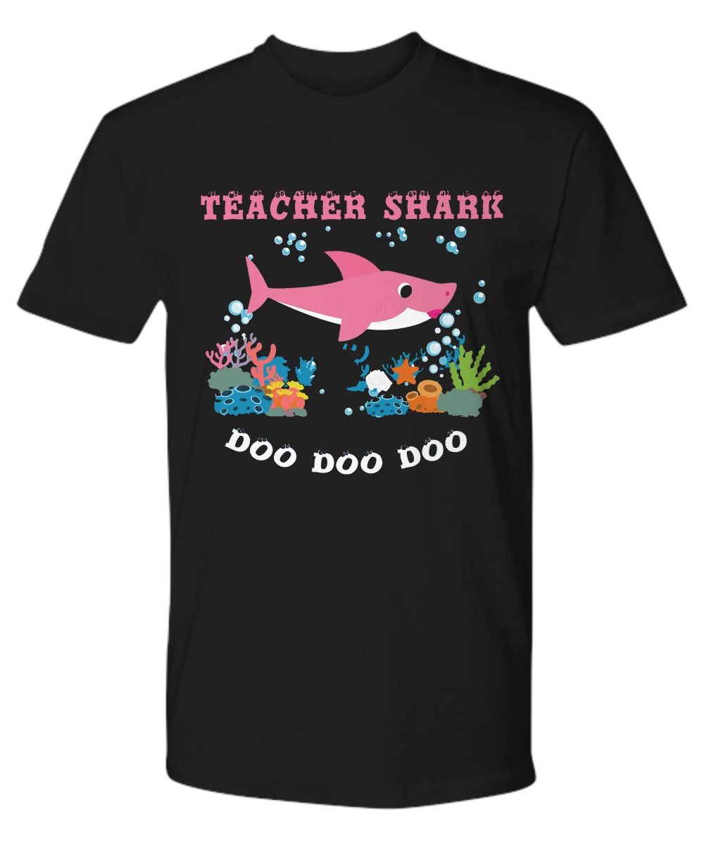 Pink shark teacher shark do do do shirt, sweatshirt 1