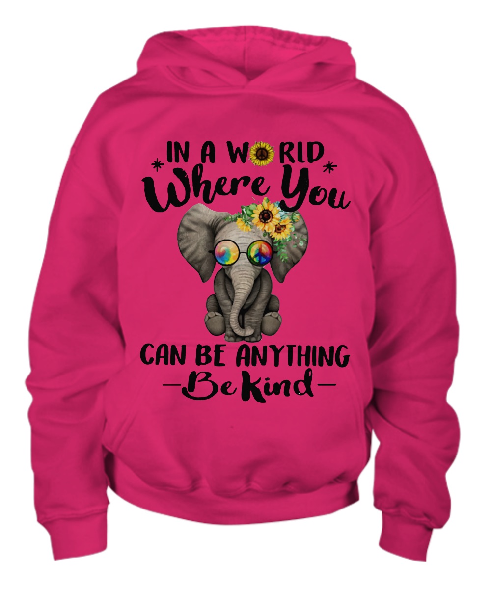 Sunflower elephant in a world where you can be anything be kind shirt 2