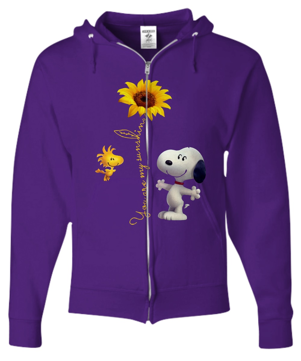 Snoopy dog and friend you are my sunshine shirt, youth hoddie 3