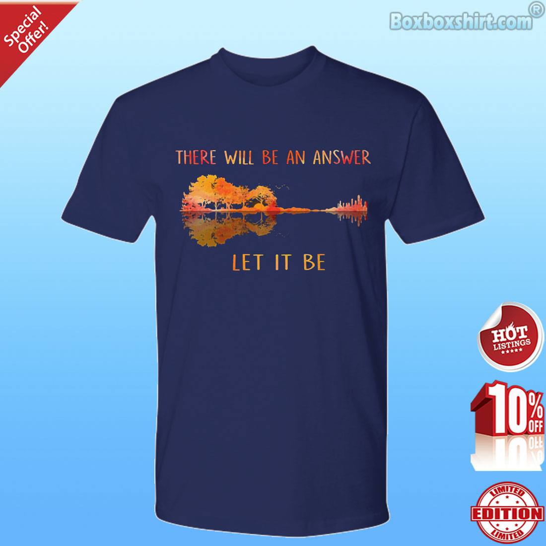 Hippie guitar there will be an answer let it be shirt