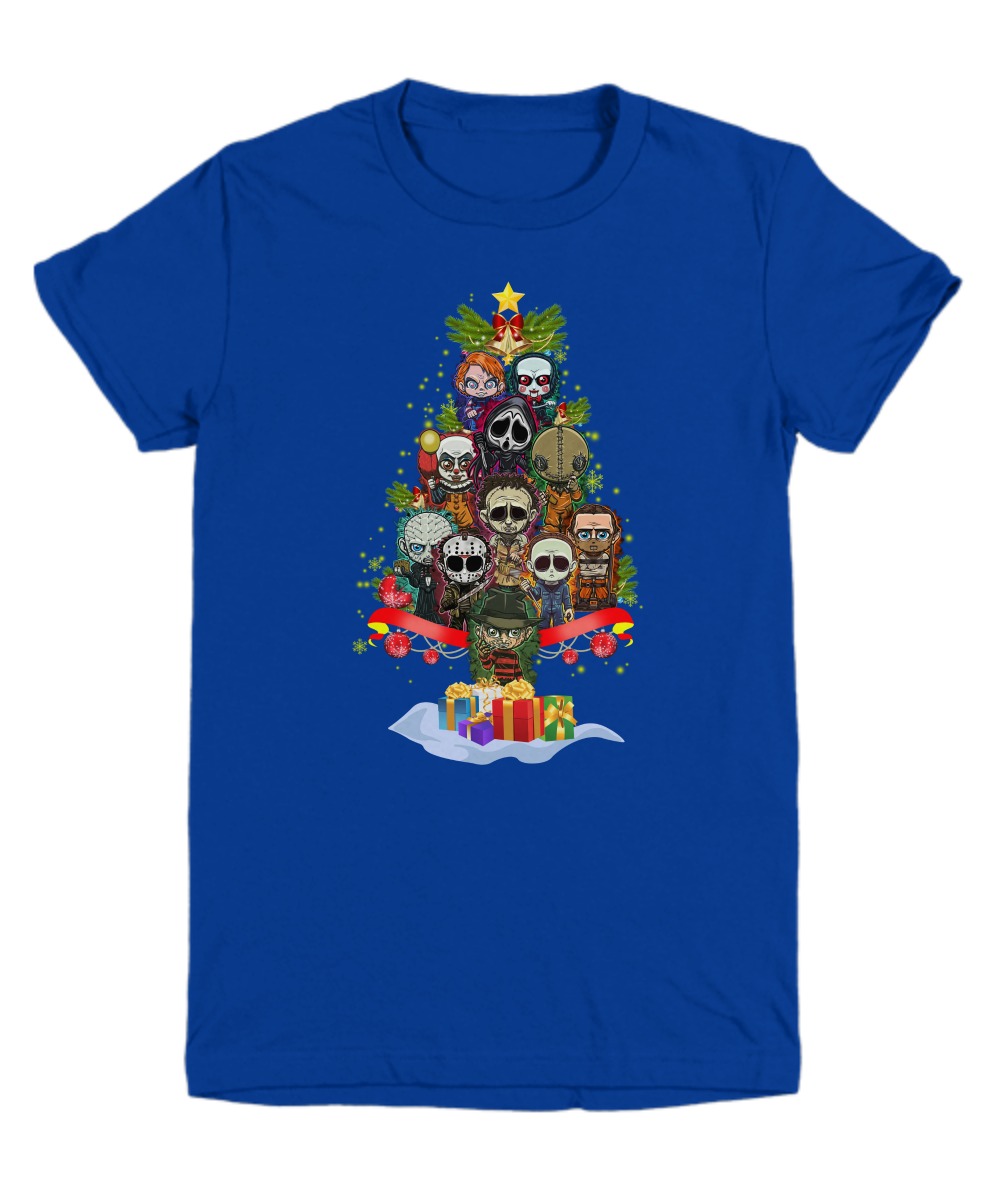 Horror movie characters Christmas tree shirt