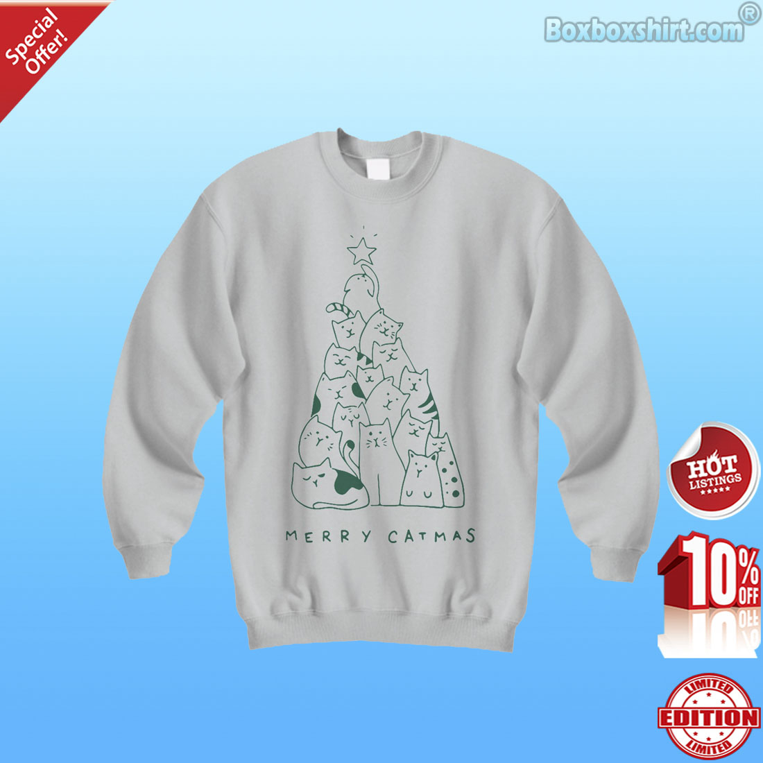 Merry Catmas Christmas tree shirt
