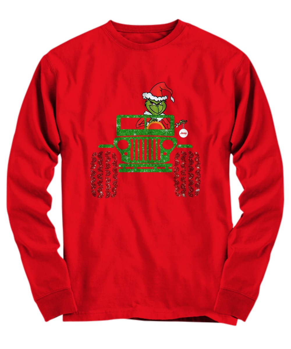 Merry Christmas Grinch drives jeep shirt