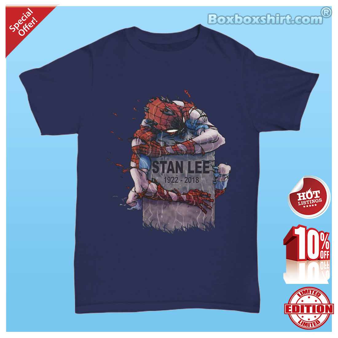 Spider man hugging Stan Lee shirt