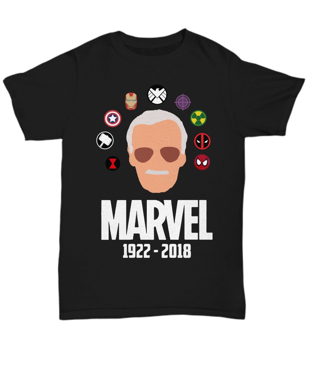 Stan Lee 1922 2018 Marvel superheroes symbols shirt