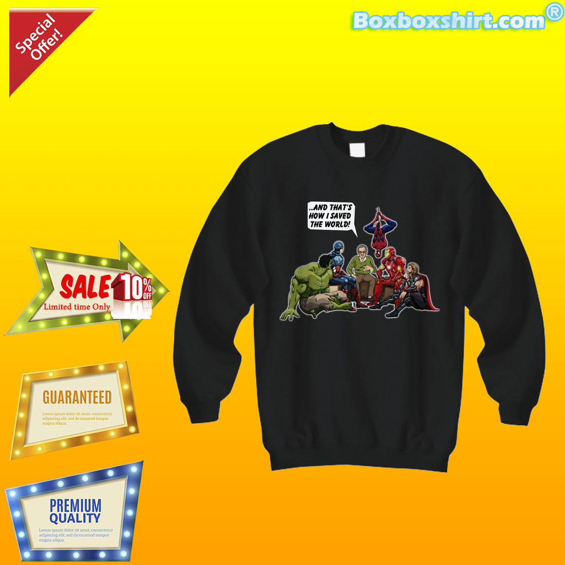 Stan Lee and Marvel heroes How I saved the world shirt