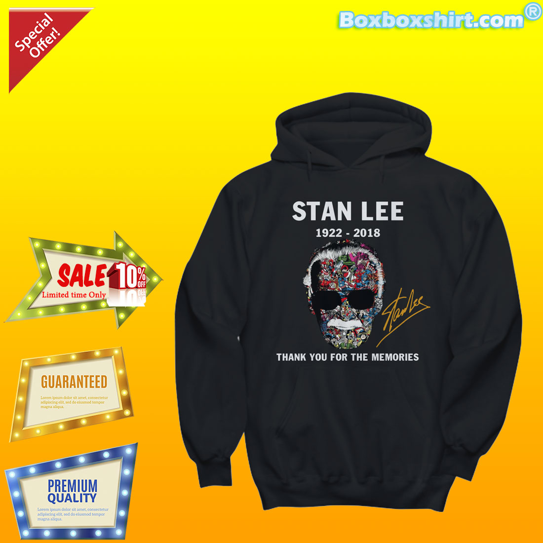 Stan Lee face t shirt