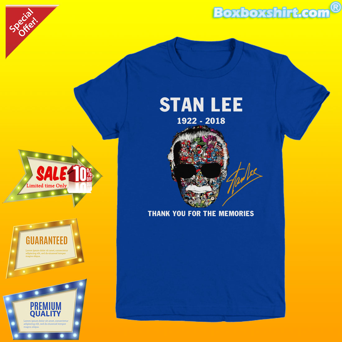 Stan Lee face t shirt