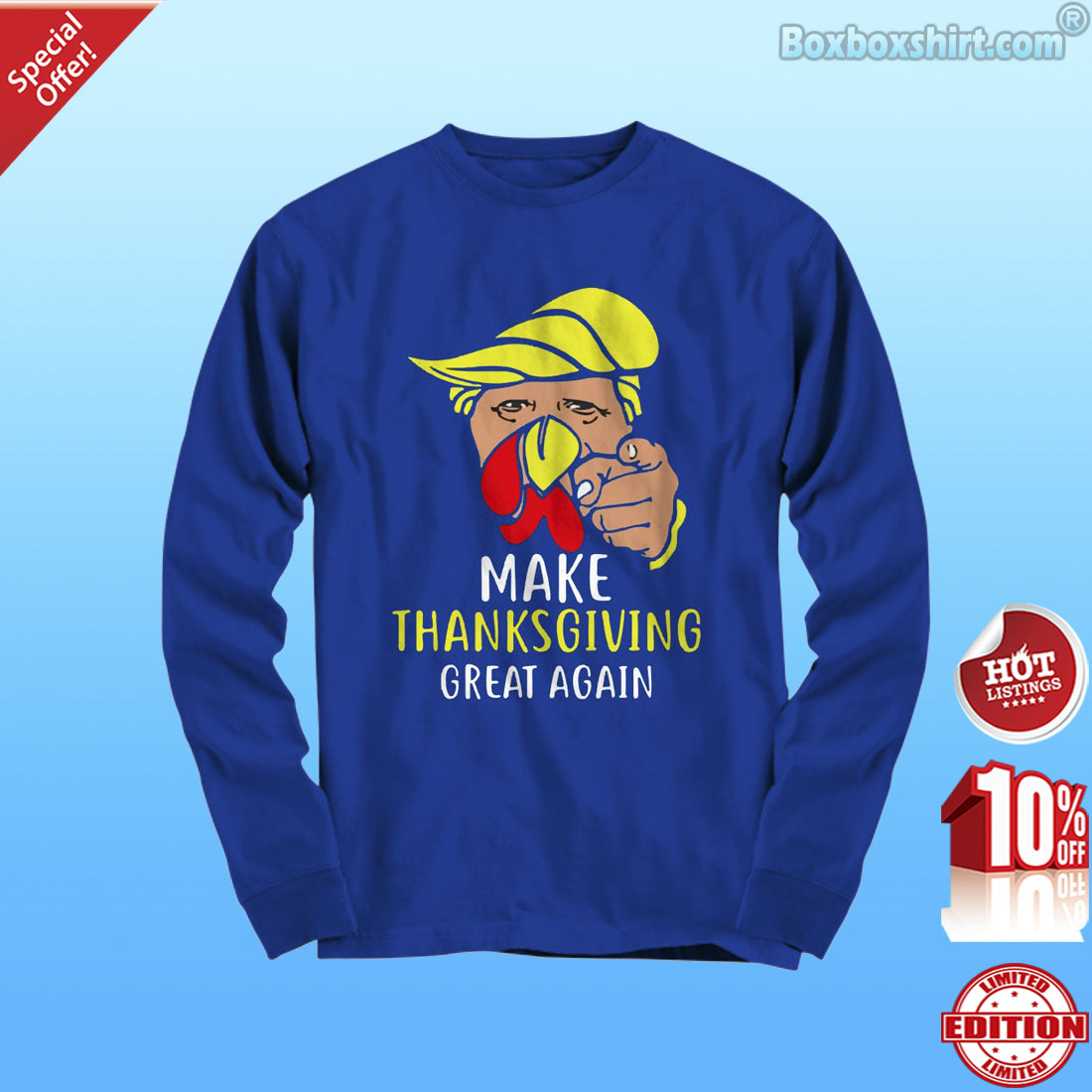 Trump turkey face make thanksgiving great again shirt