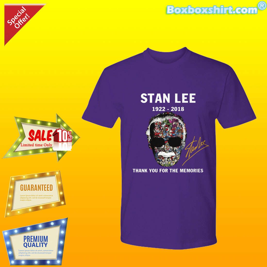 thank you for memories Stan Lee signature shirt