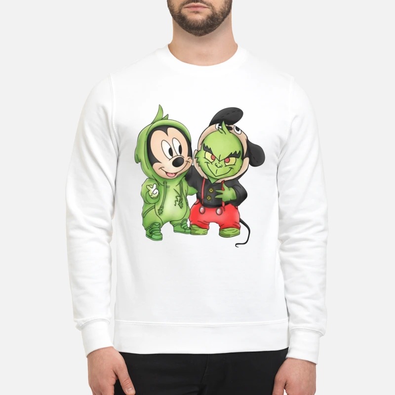 Baby Grinch and Mickey mouse sweatshirt