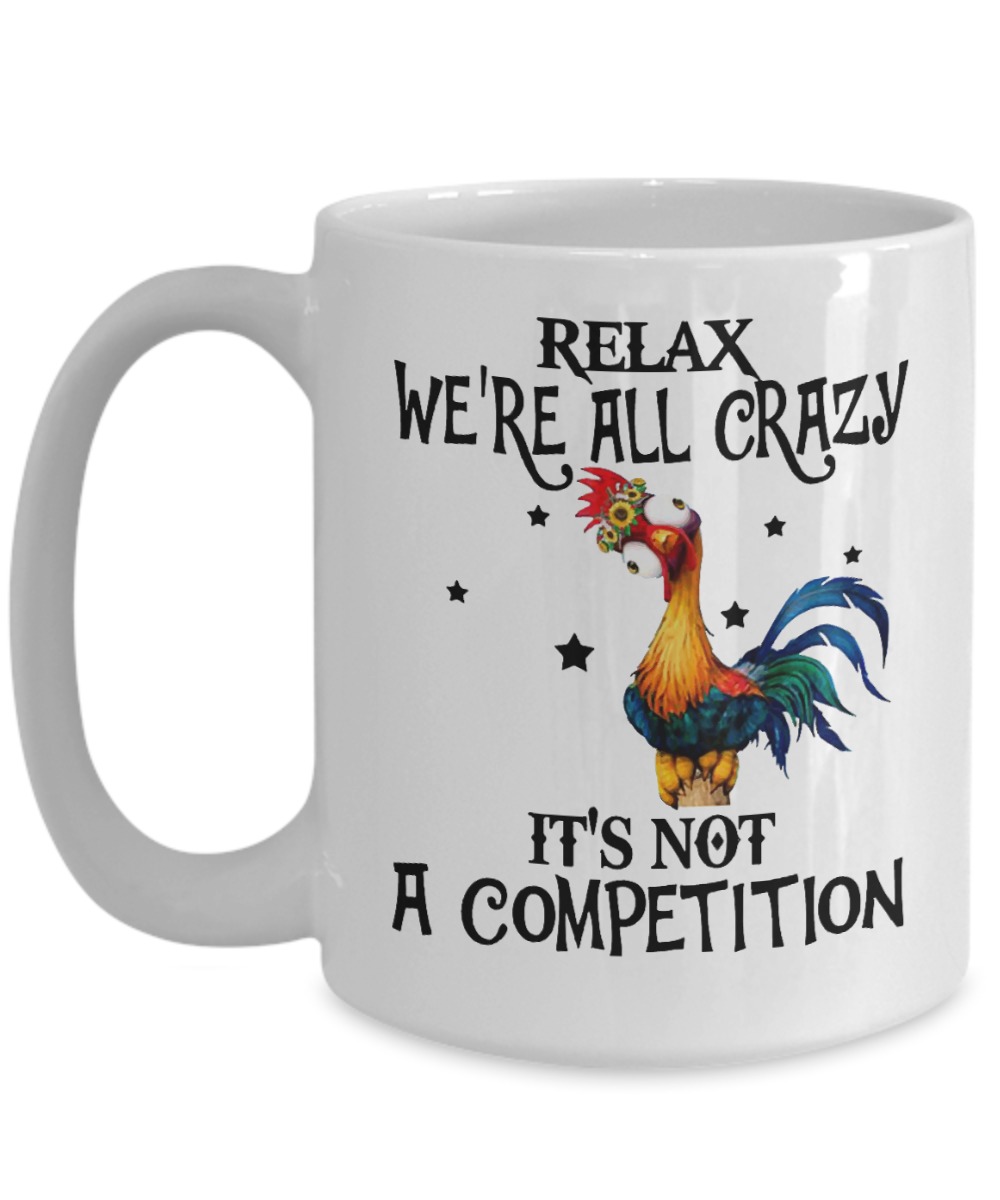Chicken hei hei welcome to the coop we are all cluckin crazy 15oz mug