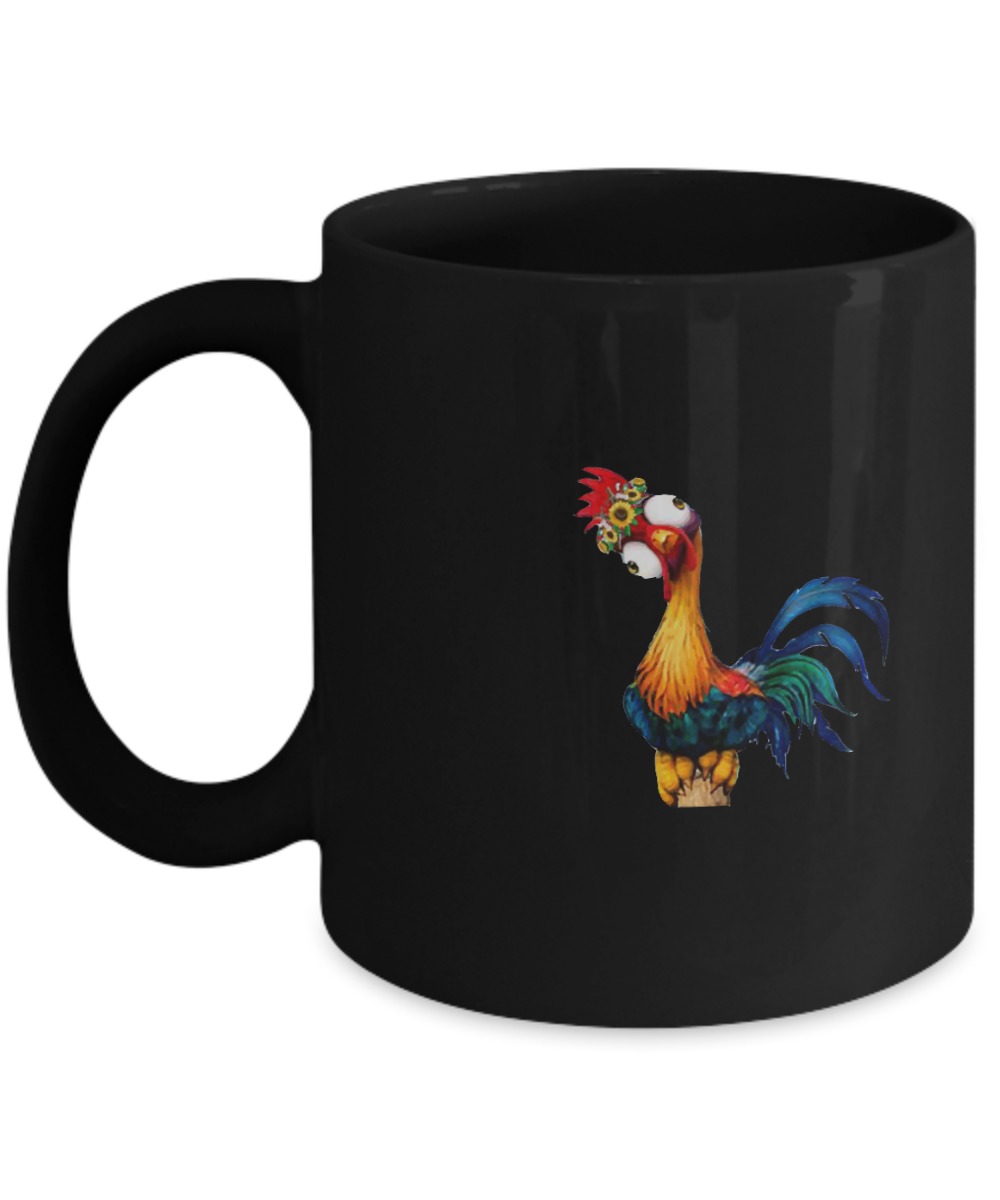 Chicken hei hei welcome to the coop we are all cluckin crazy black mug