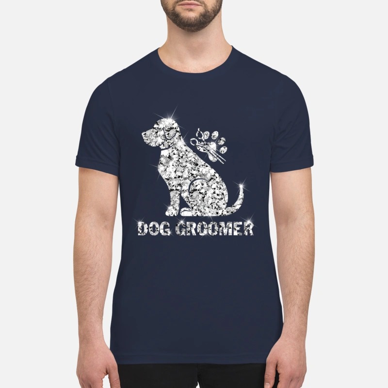 Dog groomer diamond glitter premium shirt