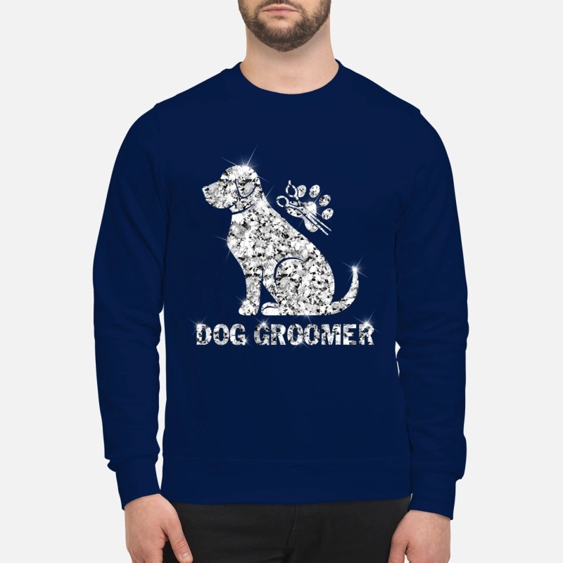Dog groomer diamond glitter sweatshirt
