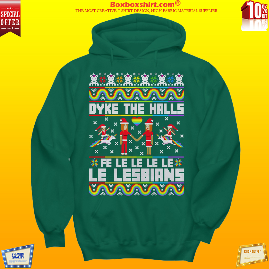 Dyke the halls le lesbians sweater shirt