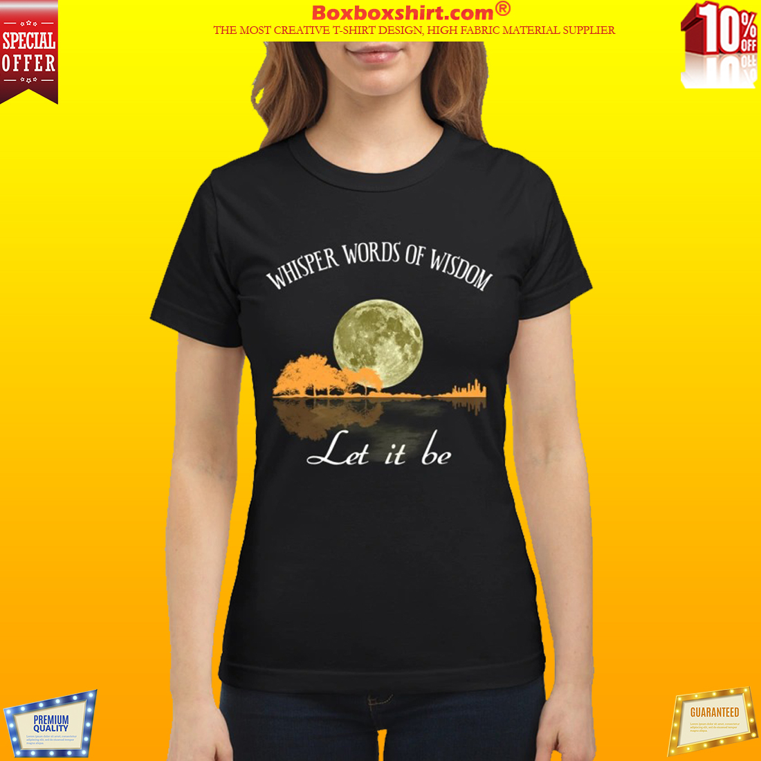 Guitar and moon whisper words of wisdom let it be classic shirt