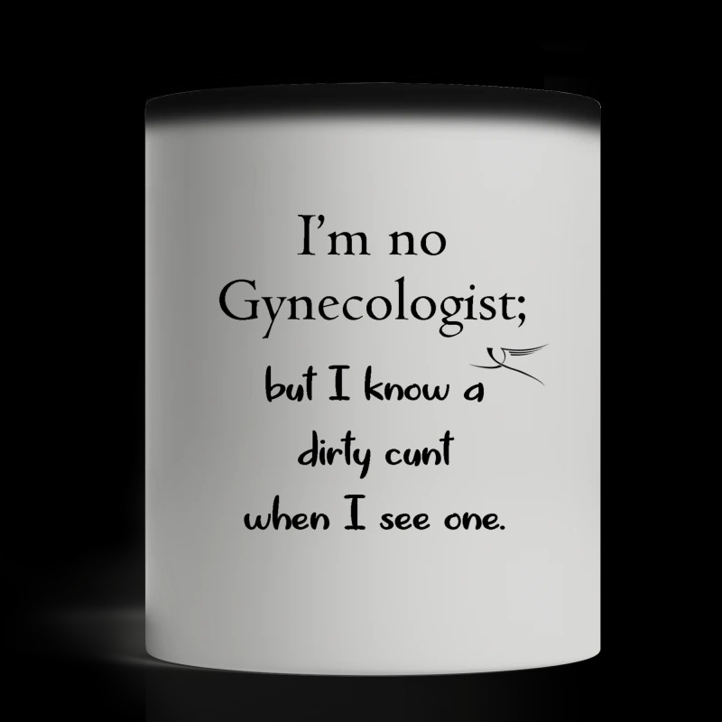 Im Gynecologist but I know a dirty cunt when I see one mug