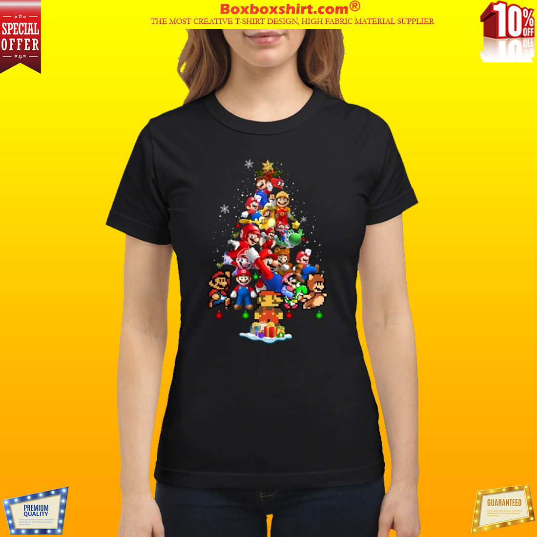 Mario Christmas tree shirt