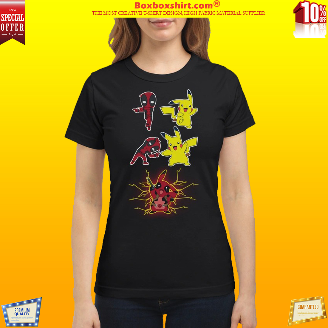 Pikachu fusion deadpool pikapool shirt