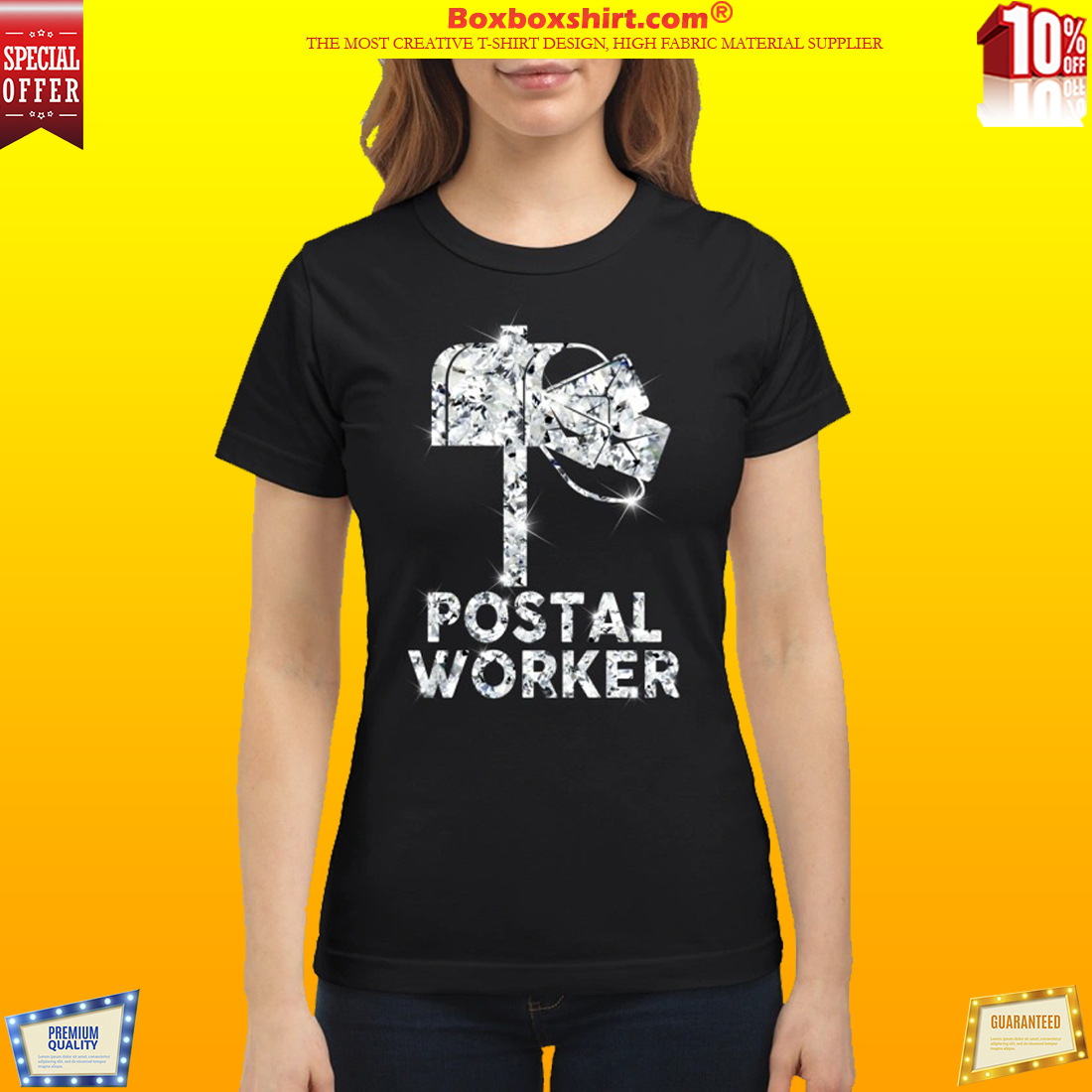 Postal worker diamond glitter classic shirt