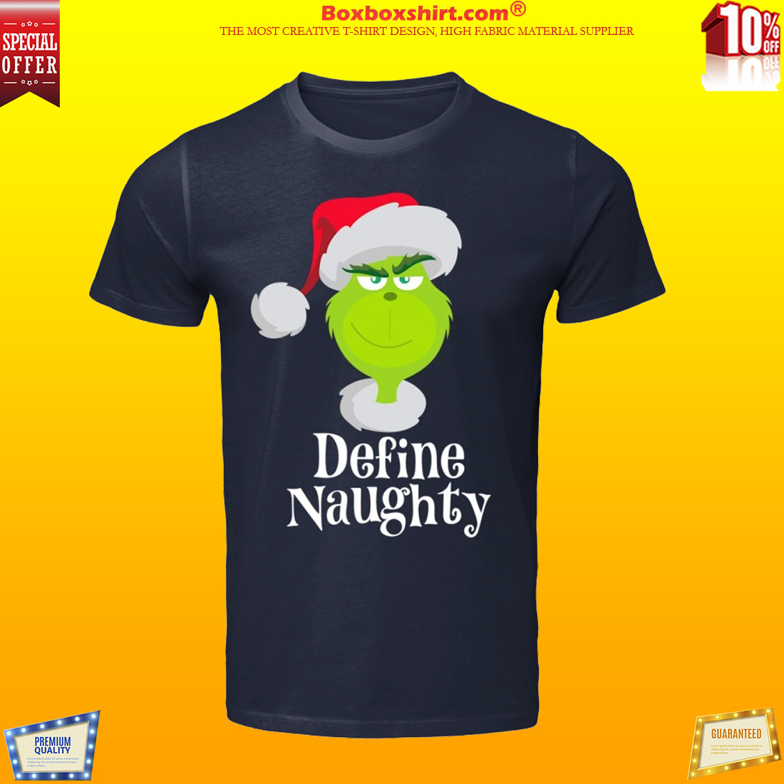 Santa grinch define naughty shirt
