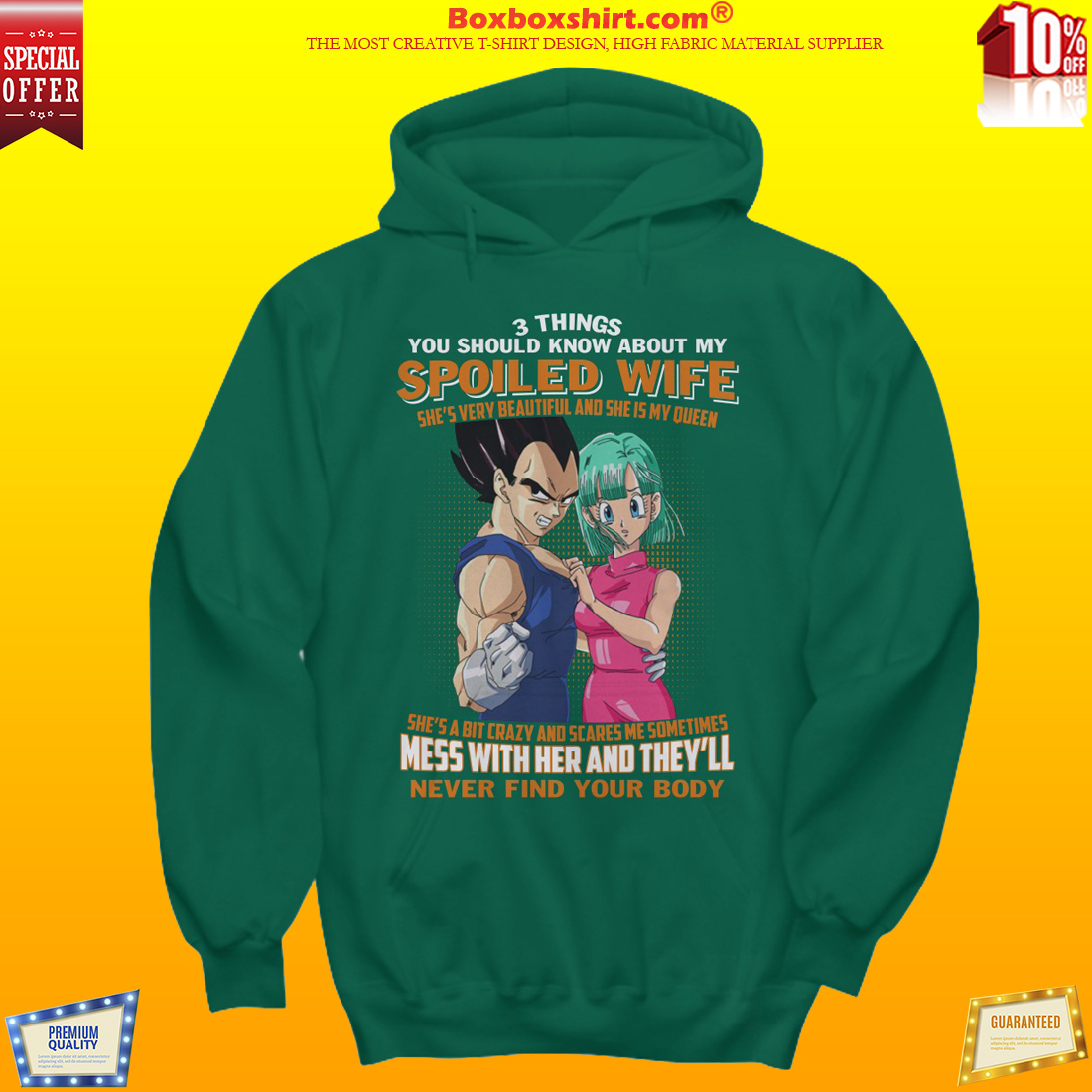 Son goku 3 things you should know about my spoiled wife shirt