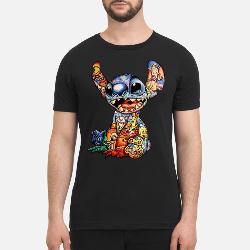 Stitch cartoon character pattern premium shirt
