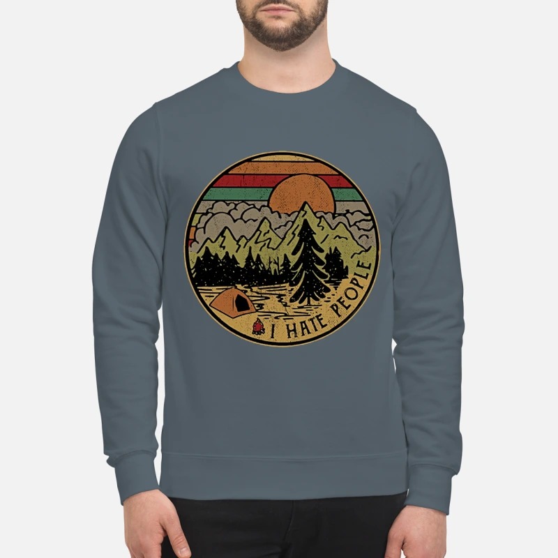 Vintage camping I hate people sweatshirt