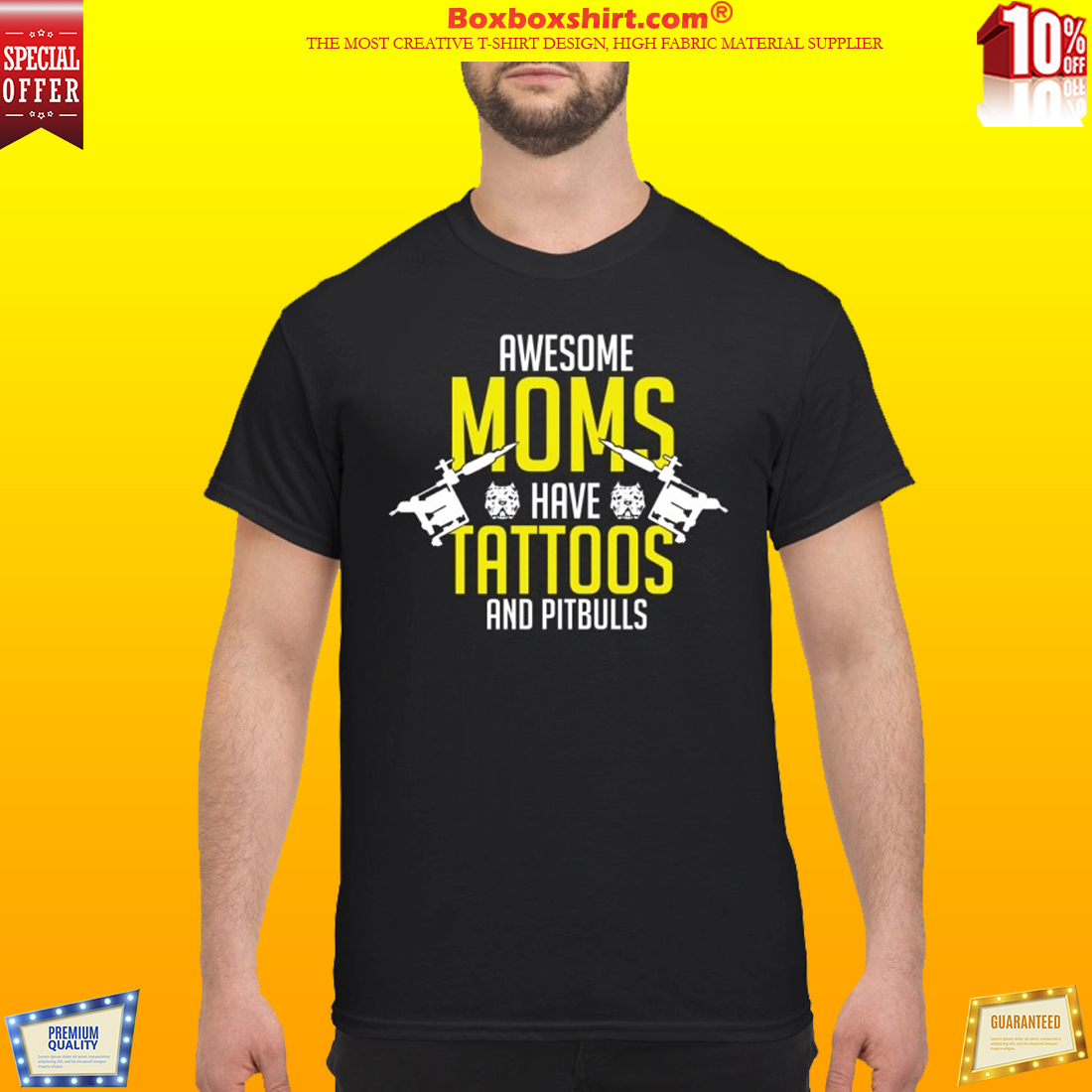 Awesome moms have tattoos and pitbulls classic shirt