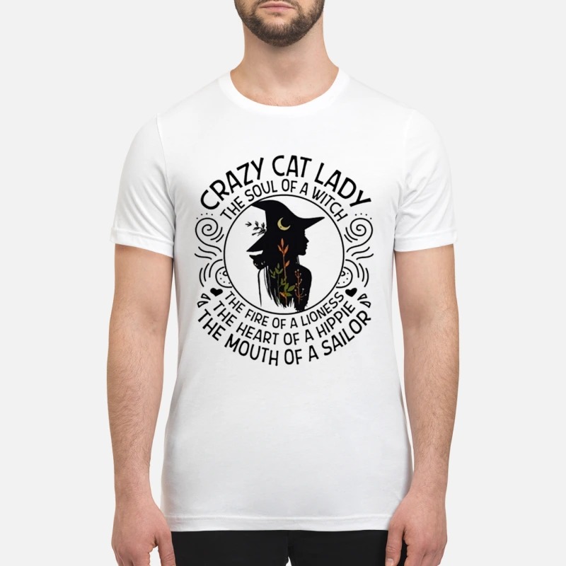 Crazy cat lady the soul of a witch premium shirt