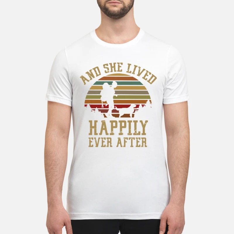Girl and she lived happily ever after vintage premium shirt