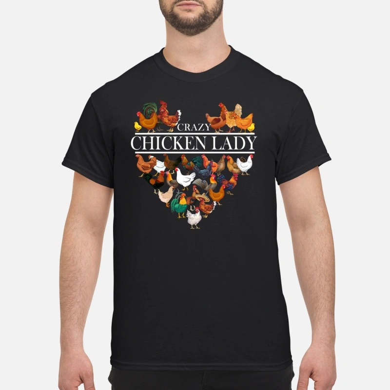 Heart crazy chicken lady classic shirt