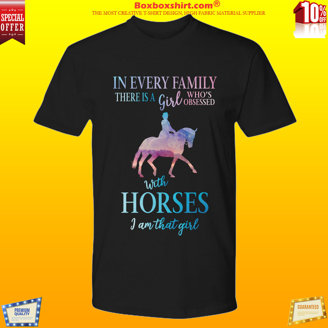 In every family there is a girl who obsessed with horses premium shirt