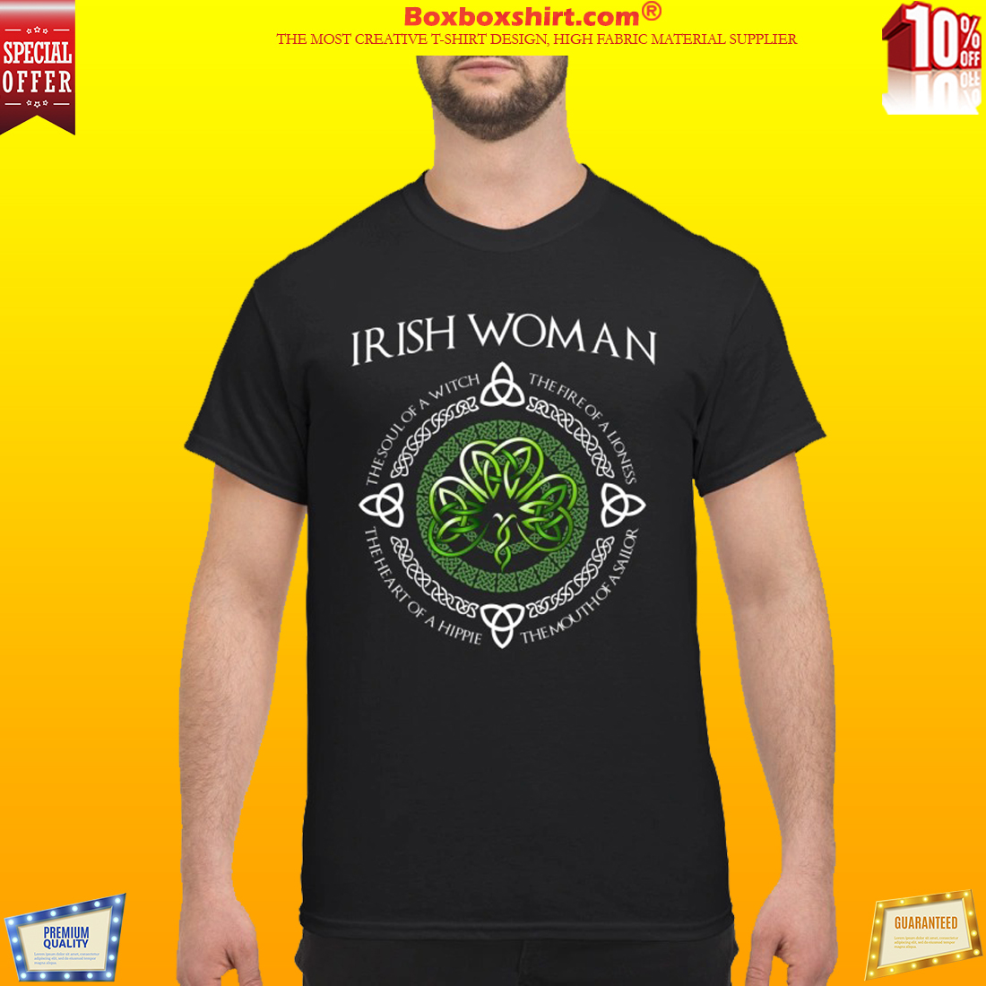 Irish Woman the soul of a witch the heart of a hippie classic shirt