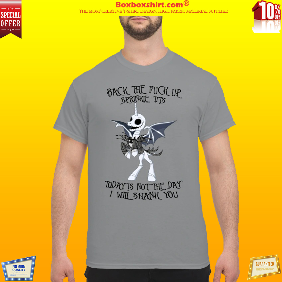 Jack Skellington Unicorn back the fuck up sprinkie tits today is not the day mug and shirt