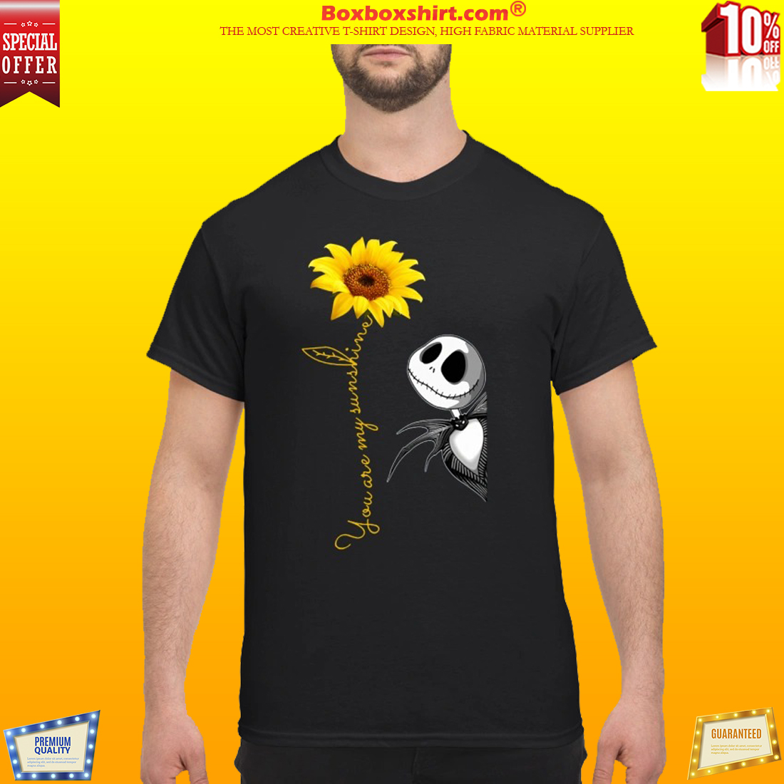 Jack Skellington you are my sunshine sunflower classic shirt
