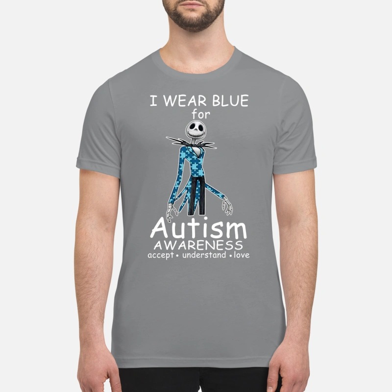 Jack skellington I wear blue for autism awareness premium shirt