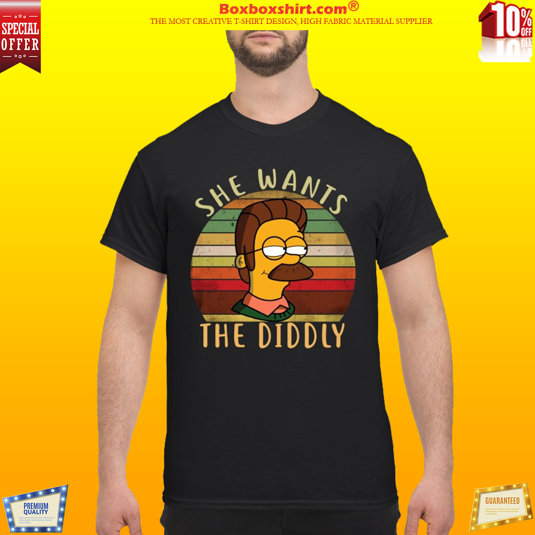 Ned flanders simpsons she wants the diddly classic shirt