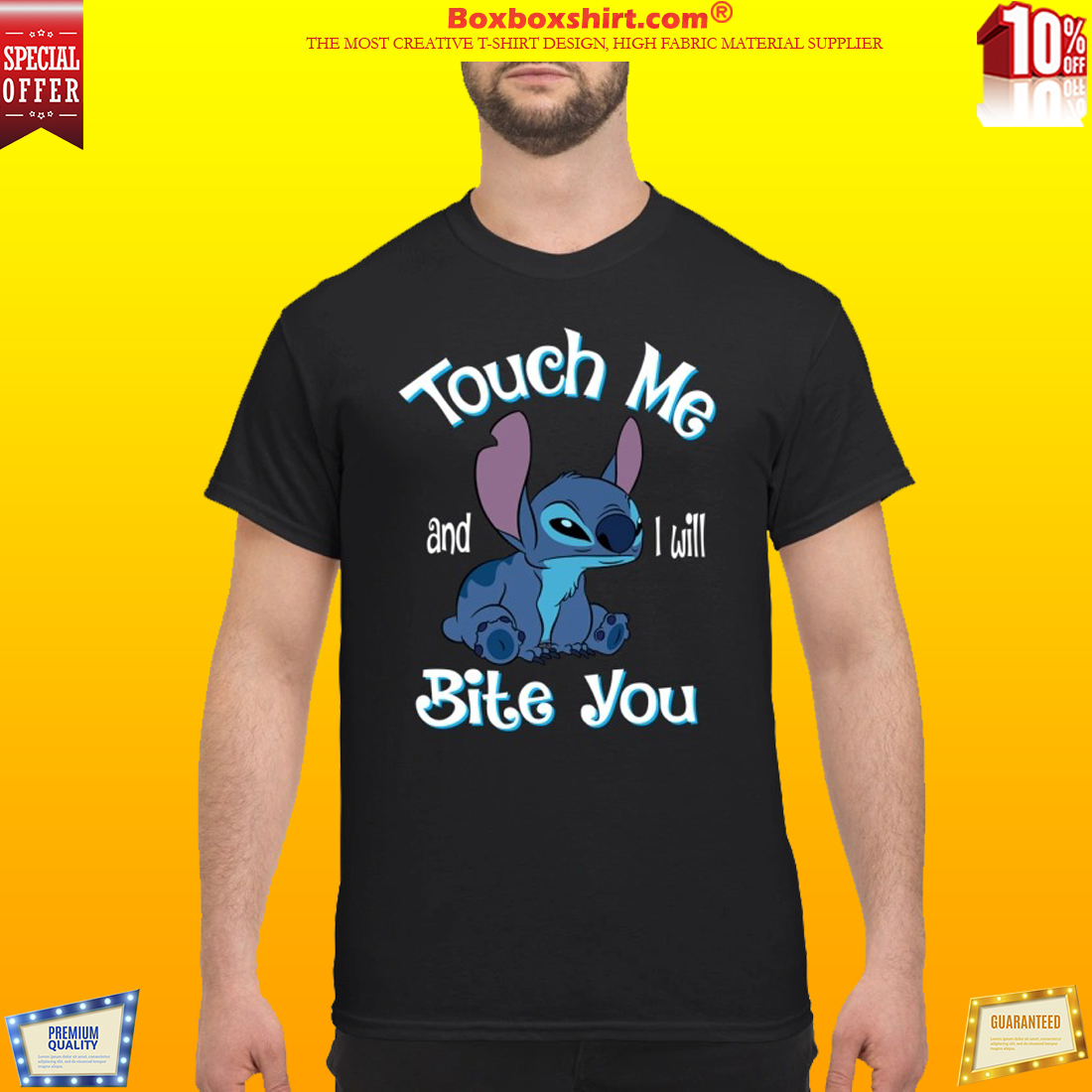 Stitch Touch me and I will bite you classic shirt